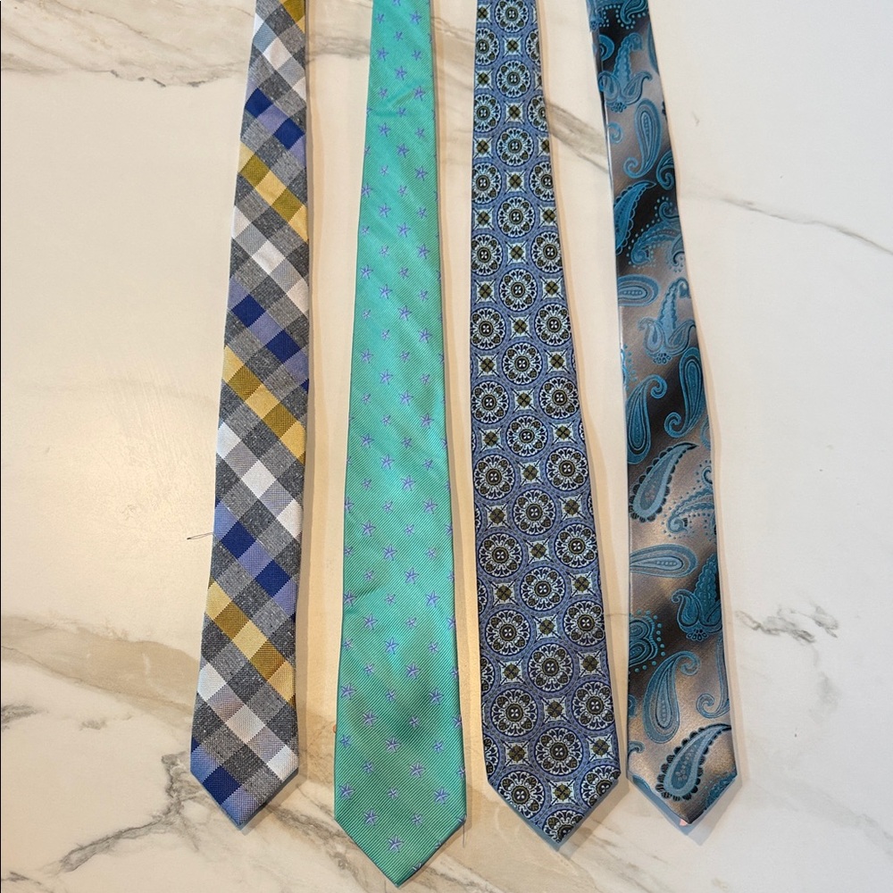 Source Unknown Men's Tie Collection - Blue, Green, Gray, Yellow